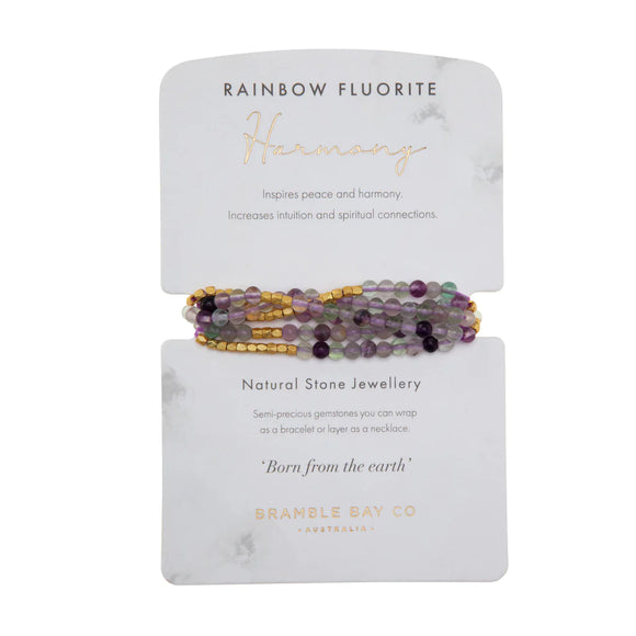 Bramble Bay Rainbow Fluorite Wrap Bracelet
