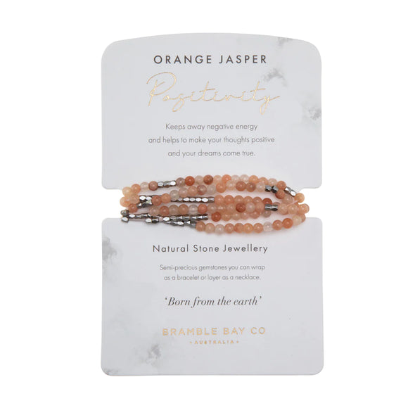 Bramble Bay Orange Jasper Wrap Bracelet