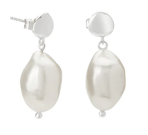 Halcyon Small Pearl Earrings Sterling Silver