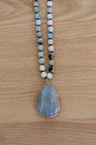 Baobab Collections Semi-Precious Beaded Necklace: Amazonite (Mint & Natural)