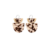 Ivory Tortoise Layered Double Bell Drop Earrings