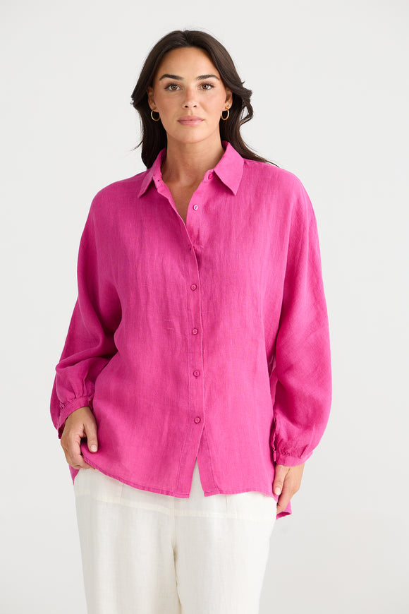 Brave + True Monty Shirt- Fuschia