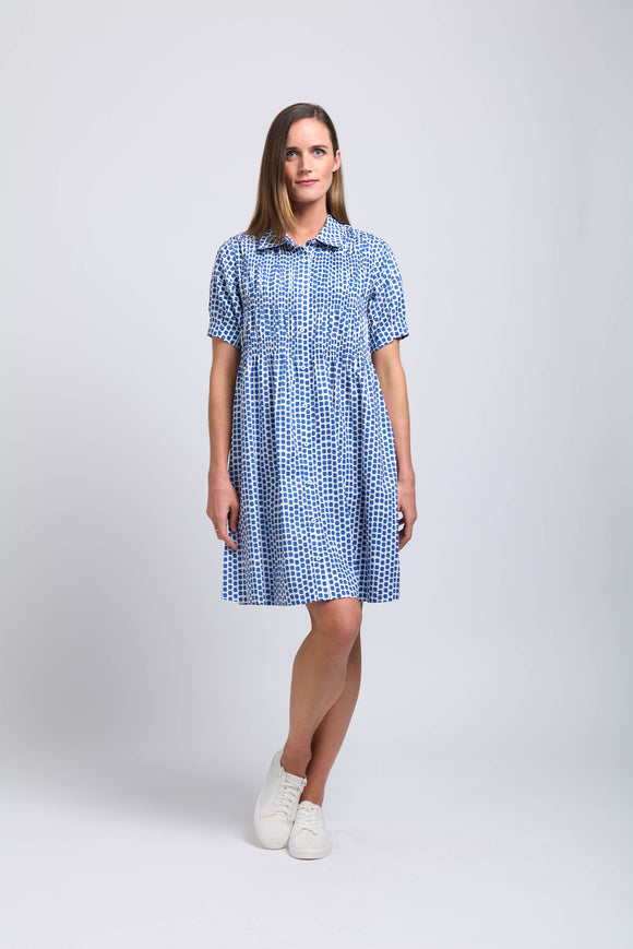 FOIL Insert Here Dress- Blue Spot