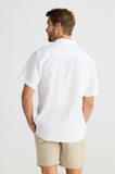 Fossick Harvard S/S Shirt- White Linen