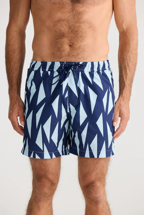 Fossick Dartmouth Boardshort- Navy Tetris