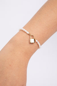 Holiday Locked Lover Bracelet Pearl & Gold