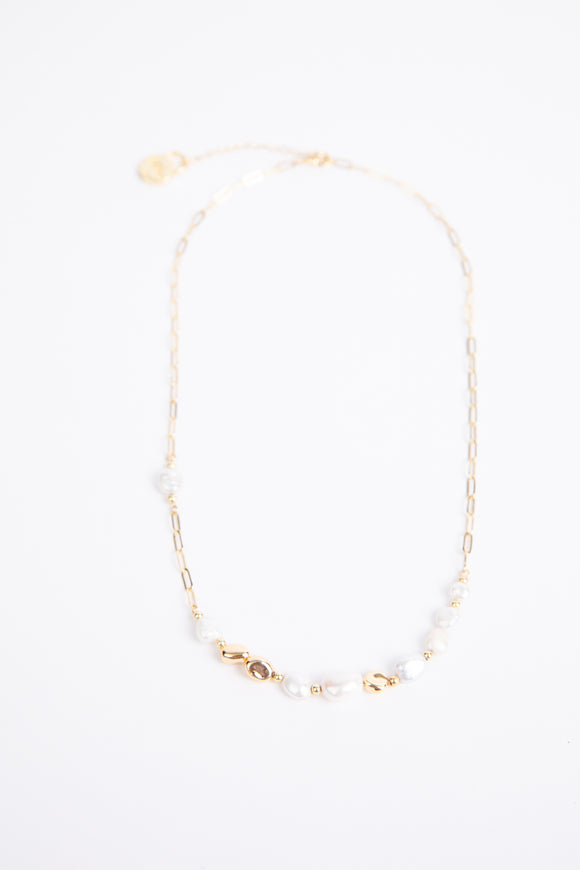 Holiday Elva Necklace Pearl & Gold