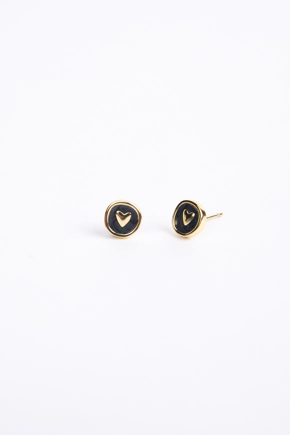 Holiday Amore Earrings Black & Gold