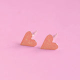 Petite Fleur Glitter Heart Earrings