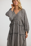 Shanty - Wing & a Prayer Maxi Dress - Natural W Black Check