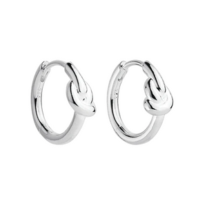 Nature's Knot Silver Huggie Earring