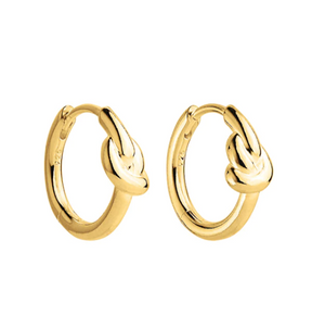 Nature's Knot Yellow Gold Huggie Earring
