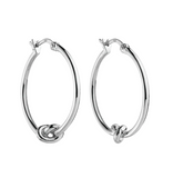 Nature's Knot Silver Hoop Earring