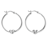 Nature's Knot Silver Hoop Earring
