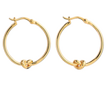 Nature's Knot Yellow Gold Hoop Earring