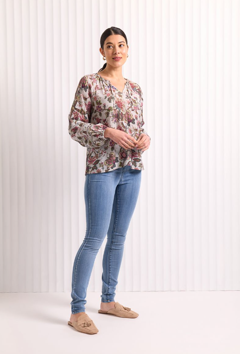 Foil Good Vintage Blouse- Floral Ecru