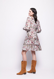 Foil Good Vintage Dress- Floral Ecru