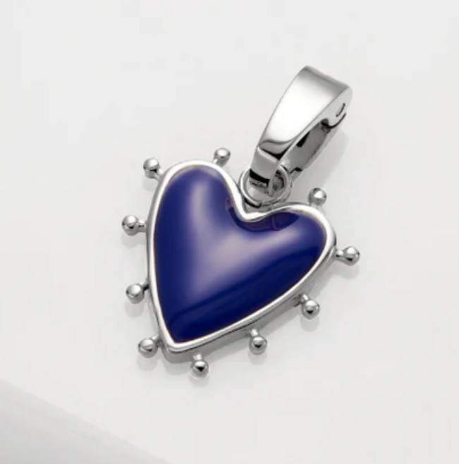 Zafino Heart Charm- Blue/Silver