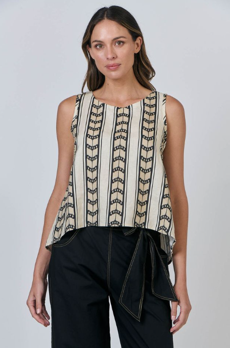 Naturals by O&J Linen Top- Chevron