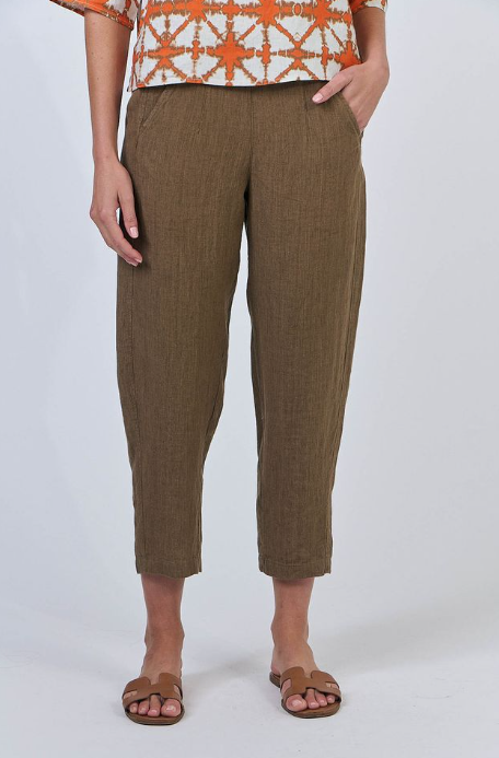 Naturals by O&J Linen Pant- Tobacco