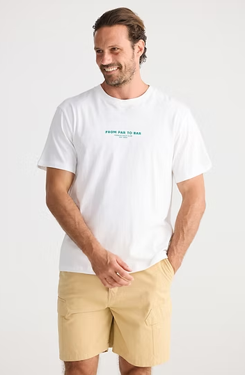 Fossick Par To Bar Tee- White