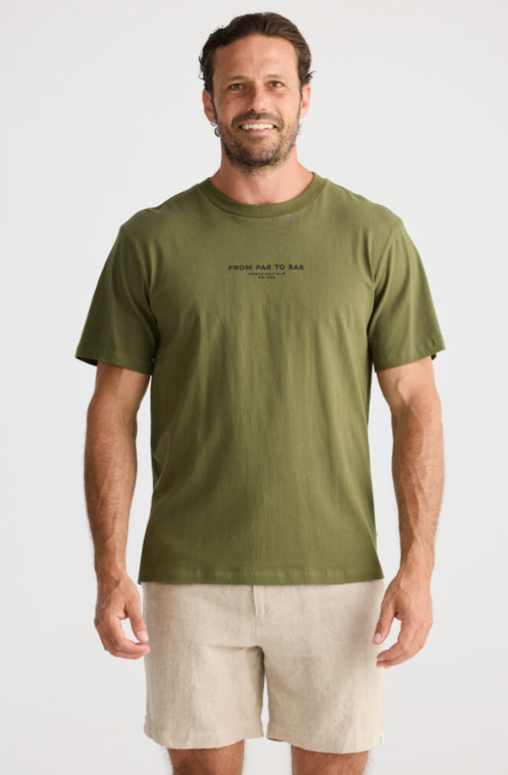 Fossick Par To Bar Tee- Khaki