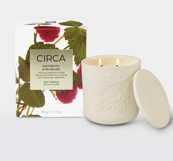 Circa 300g Candle Xmas 25- Rasp & Rhubarb