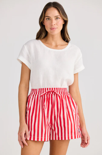 Holiday Adrift Short- Red Stripe