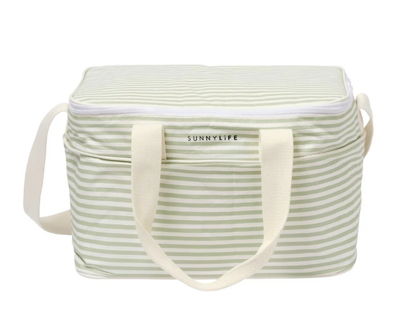 SunnyLife Light Cooler Bag Sea Sage Stripe