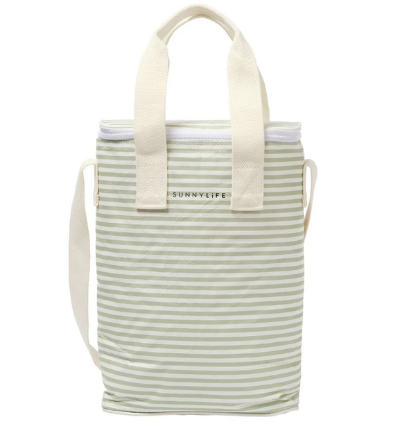 SunnyLife Light Cooler Drinks Bag Sage Stripe