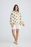 Holiday - Cliffside Shirt - Ivory Palm Print