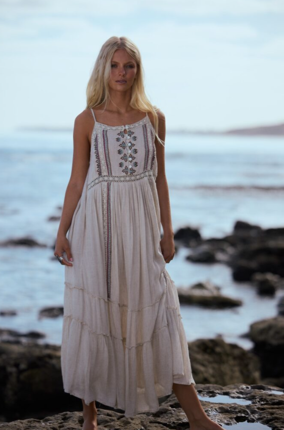 Talisman - Ithika Strappy Dress - Light Natural