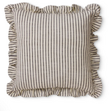 Ruffles Black/Natural Stripe Cushion 50cm
