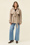 Farida Cropped Trench- Stone