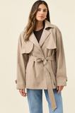 Farida Cropped Trench- Stone