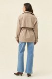 Farida Cropped Trench- Stone