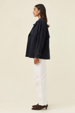 Farida Cropped Trench- Navy