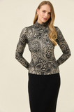 Naria Roll Neck Top- Paisley