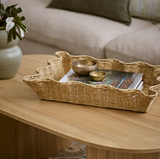 Clovelly Rattan Wavy Tray- Large