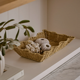 Clovelly Rattan Wavy Tray- Small