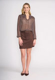 Foil - Ristretto/ Slay Suede Skirt