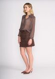 Foil - Ristretto/ Slay Suede Skirt