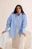 Brave+True Homestead Shirt- Light Blue Stripe