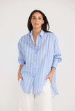 Brave+True Homestead Shirt- Light Blue Stripe