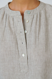 Naturals Short Sleeve Linen Top- Mousse
