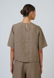 Naturals Short Sleeve Linen Top- Agate