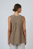 Naturals Sleeveless Linen Top- Agate