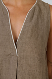 Naturals Sleeveless Linen Top- Agate