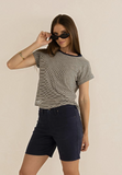Humidity Bestie Stripe Tee - Midnight