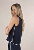 Humidity Lugano Top - Navy/White